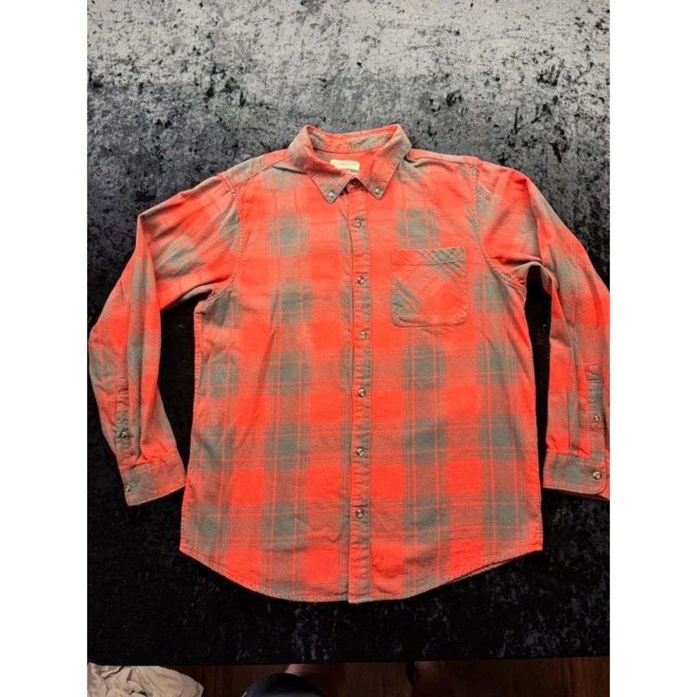 Magellan Outdoors Canyon Creek Flannel Shirt Men's Large Red Gray Plaid Cotton